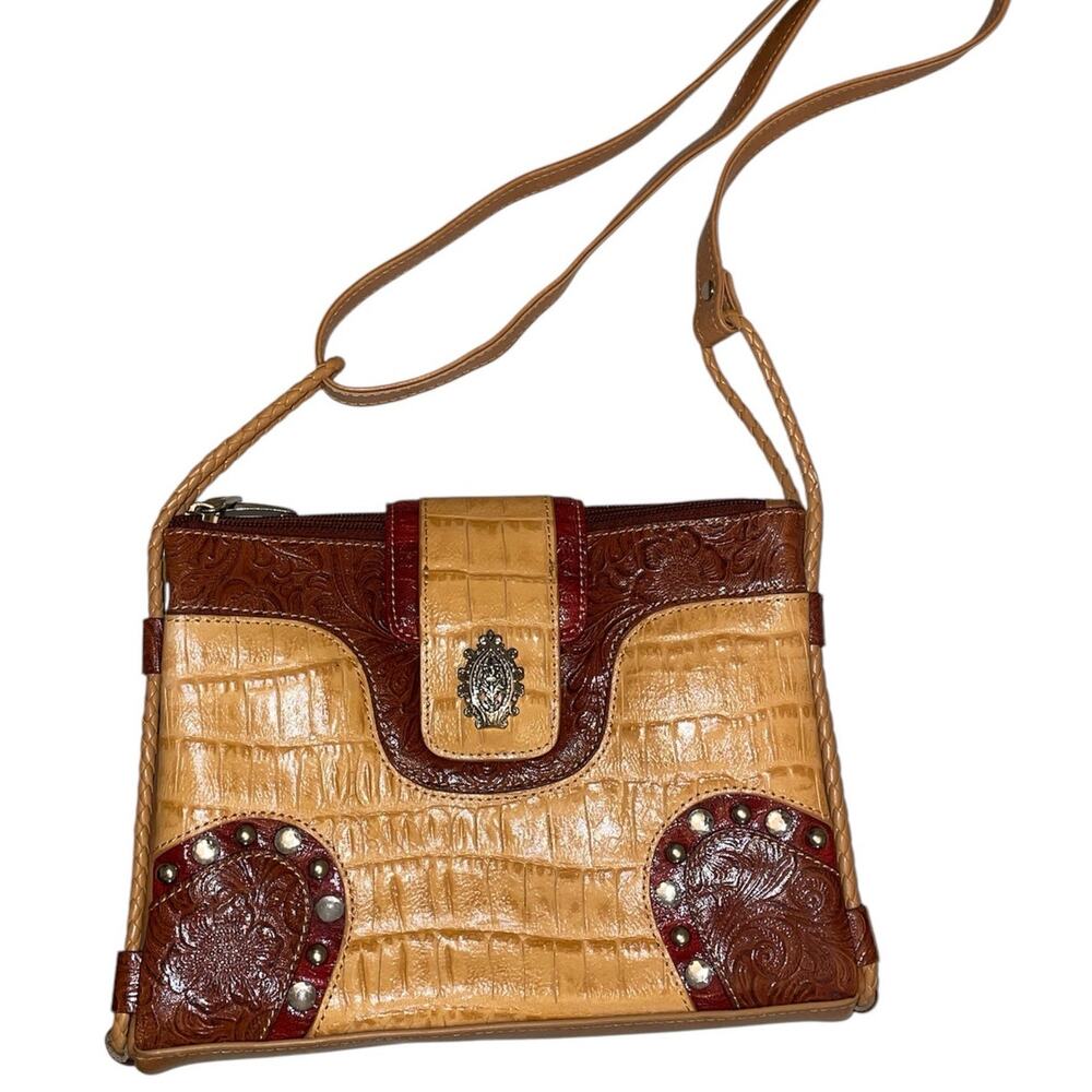 M.C. Marc Chantal Faux Leather Western Shoulder Handbag